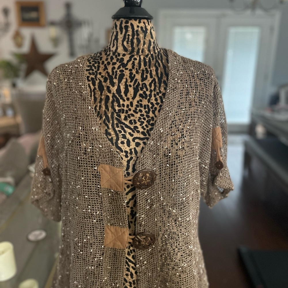 Kaktus Brown Sequin Cardigan